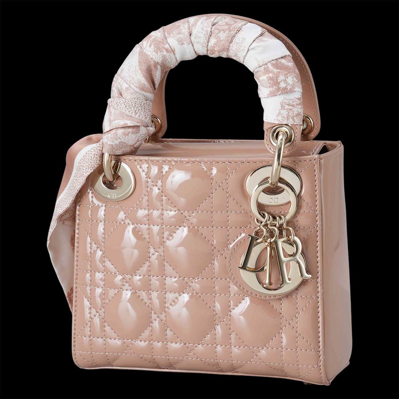 CHRISTIAN DIOR(USED)크리스찬디올 레이디디올 페이던트 미니백&트윌리